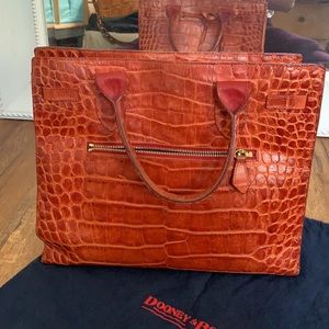 Vintage Dooney & Bourke Croc Embossed Leather Tote